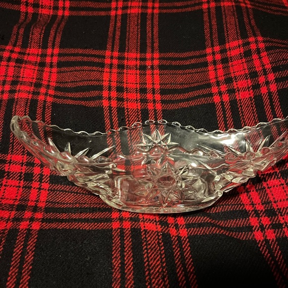 Anchor Hocking Prescut Crystal Gondola Star of David Dish - Picture 8 of 11